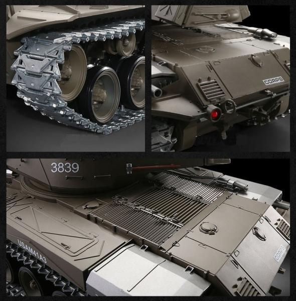 Immagine prodotto Es-toys Carro armato RC M41 A3 "WALKER BULLDOG" Heng Long 1:16 con R&S, cambio in metallo e cingoli in (RTR pronto all'uso)