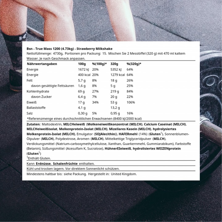Produktbild BSN True Mass (Erdbeer, 1 Stk., 4730 g)