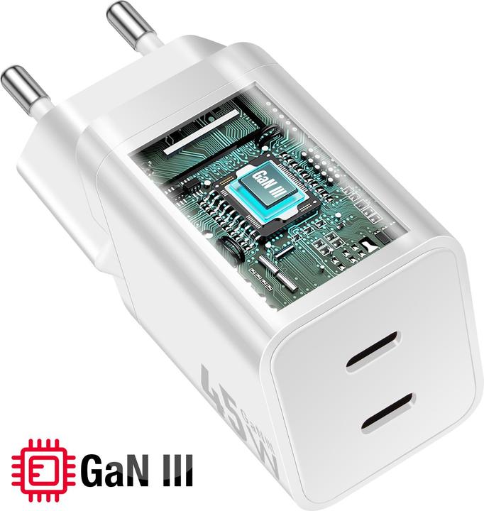 Image du produit Forcell Adaptateur secteur 45W 2×USB-C PD / QC 4.0 (45 W)
