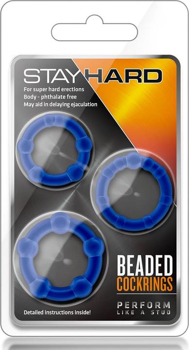 Produktbild Blush Stay Hard Perlen Cockringe Blau (3.80 cm)