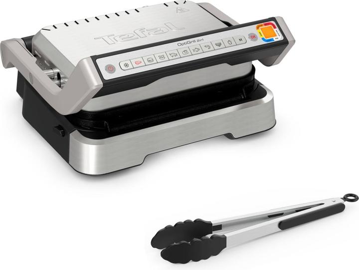 Actual product image Tefal OptiGrill 2-in-1 incl. grill tongs Contact grill (GC773D), stainless steel