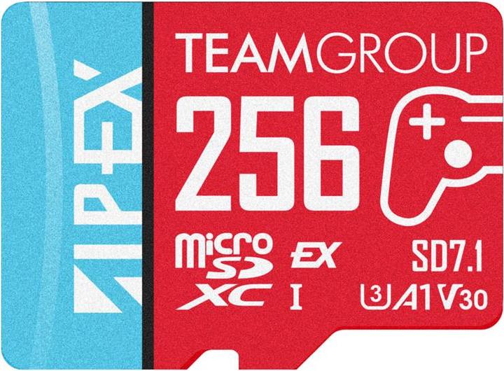 Team Electronic APEX SD7.1 256 GB SDXC (rot/blau, MicroSD Express) (256 GB, microSD Express, microSDXC, U3, UHS-I)