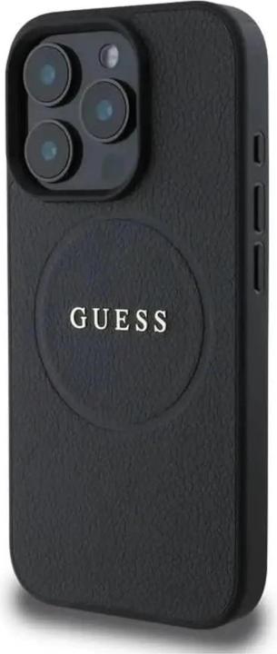 Produktbild Guess GUHMP16XPGHSMMK iPhone 16 Pro Max czrny/black MagSafe PU Grained Gold Ring (Apple iPhone 16 Pro Max)