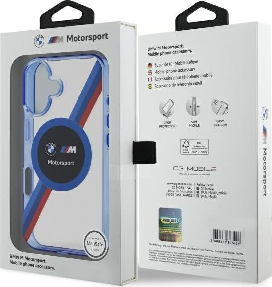 Actual product image BMW BMHMP16S23HTPUT iPhone 16 6.1" przezroczysty/transparent hardcase Motosport IML Circle Ma (Apple iPhone 16)