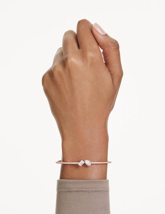 Actual product image Swarovski Mesmera Armreif Verschiedene Schliffe Weiss Roségold Legierungsschicht (16.50 cm, Swarovski Metal)