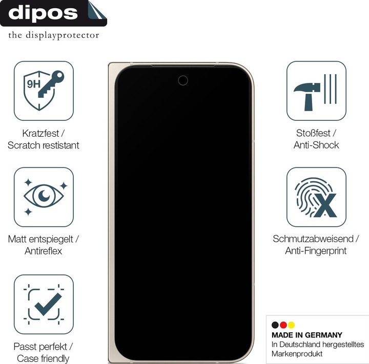 Produktbild Dipos Anti-Shock Displayschutz Matt 9H (1 Stück, Google Pixel 9 Pro Fold)