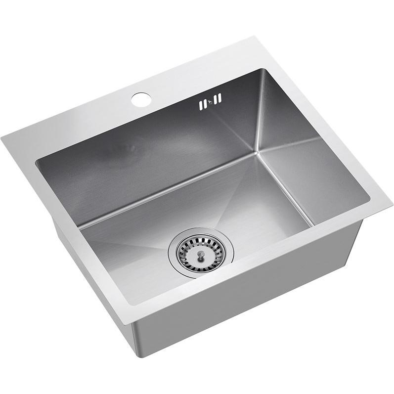 Q Company Zlewozmywak Quadron Zlewozmywak stalowy LUKE 100 Nikiel szczotkowany, Macchina da cucina, Argento