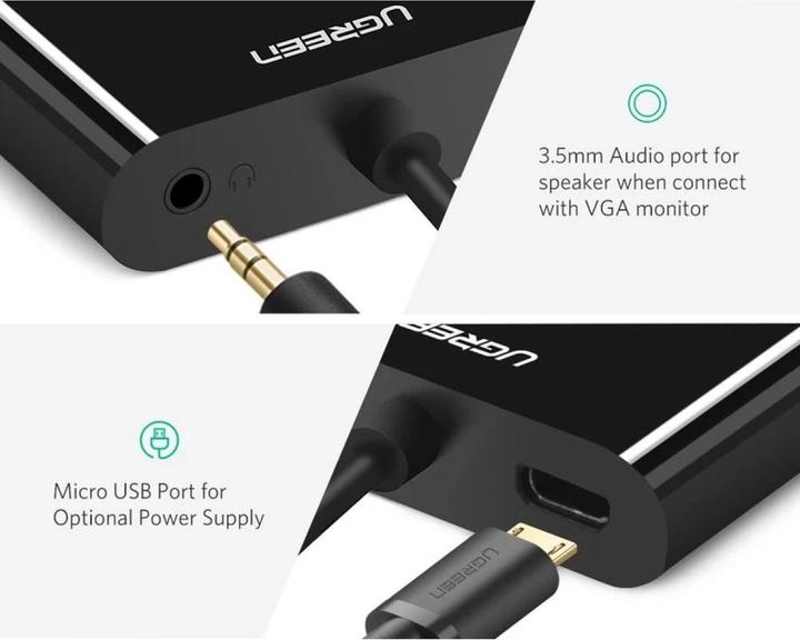 Produktbild Ugreen Micro HDMI auf HDMI / VGA Adapter mit Audio (Micro HDMI, 30 cm)