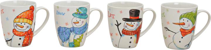 Productafbeelding G. Wurm Porseleinen sneeuwpop mok, 4 assorti (B/H/D) 12x10x8 cm, 300 ml