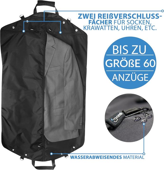 Actual product image Travando Anzugtasche mit 15" Laptopfach und Schultergurt