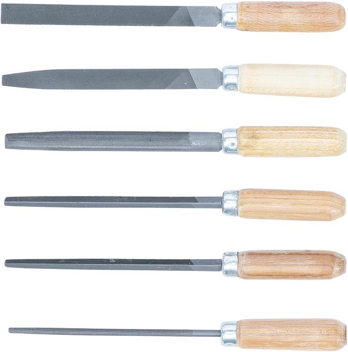 Produktbild BGS Schlüsselfeilen-Satz Holzheft 100 mm 6-tlg. (Hieb 2, 100 mm)