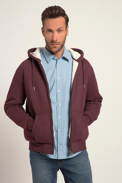Actual product image JP1880 Hoodie jacket, outdoor, sweat jacket, hood, teddy lining, zip, up to 8 XL (XXL)