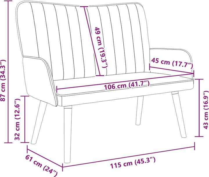 Produktbild vidaXL Zweisitzer Sofa (2-Sitzer)