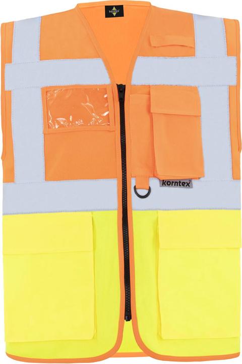 Actual product image Korntex Comfort Warnweste „Hamburg“ - Multifunktional - Signal-Gelb/Signal-Orange - 4XL (4XL)