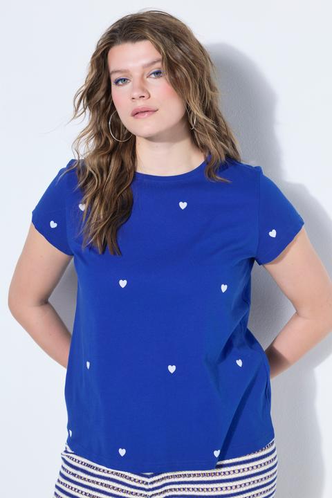 Actual product image Studio Untold Heart Print Cap Sleeve Tee (54, 56)