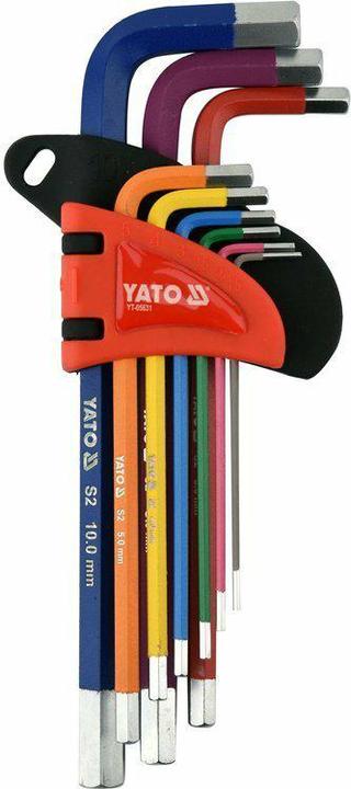 Actual product image Yato Hexagon spanner set, 9 pieces, longer arms, sizes 1.5-10 mm, S2 steel (YT-05631)