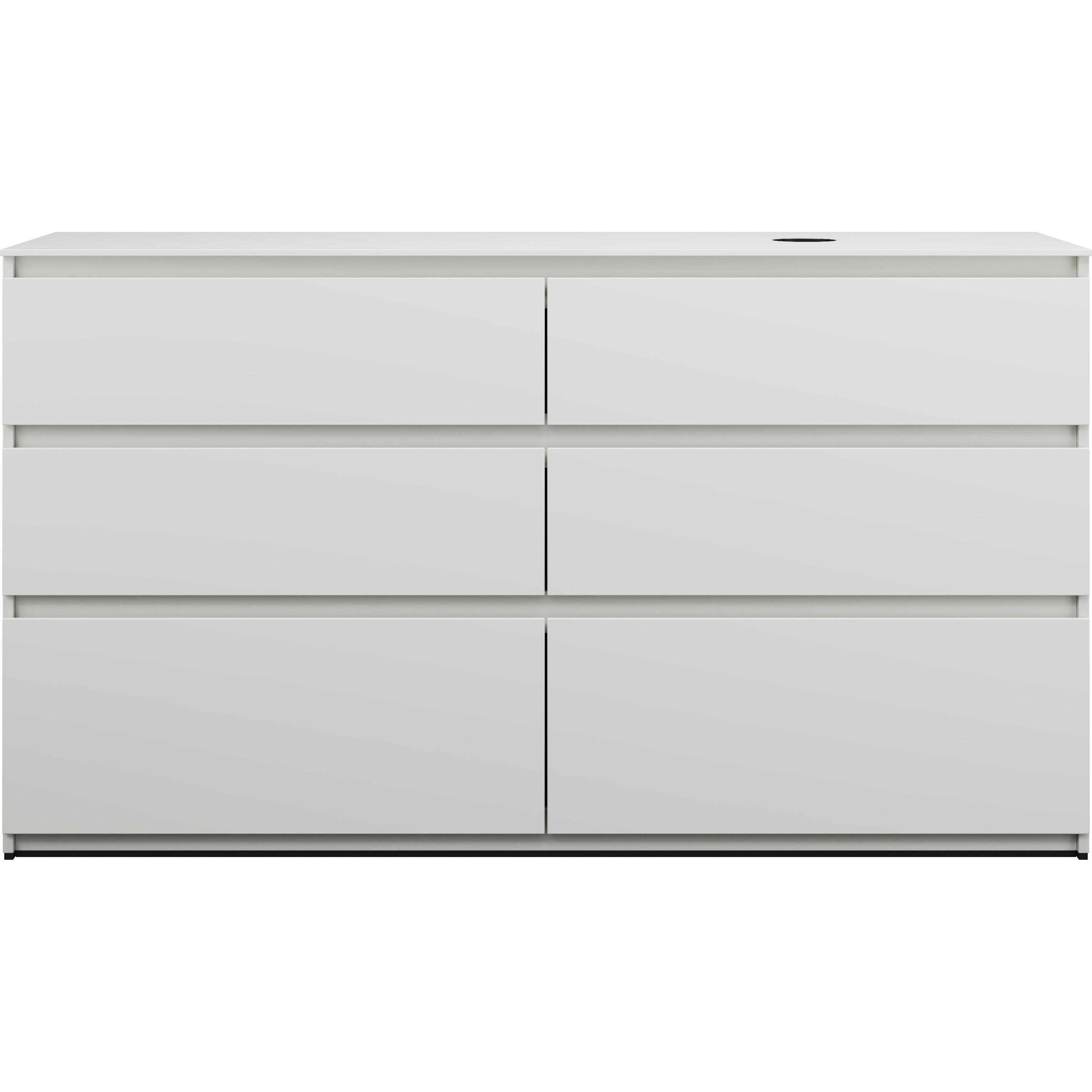 burgbad, Waschbeckenunterschrank, Lin20 Waschtischunterschrank inklusive Konsolenplatte,Beckenausschnitt rechts, 6 Auszü...