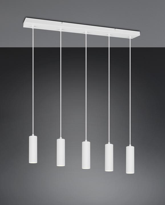 Immagine prodotto Trio 367700531 Soka GU10 Pendelleuchte 5-fach ⌀5,5cm Weiss Matt (GU10)