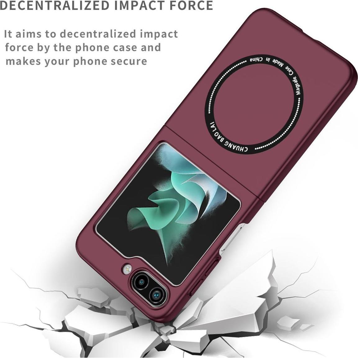 Thumbnail - König Design Hülle Handy Schutz für Samsung Galaxy Z Flip5 5G Magsafe Case Cover Tasche Etuis (Samsung Galaxy Z Flip5), ...