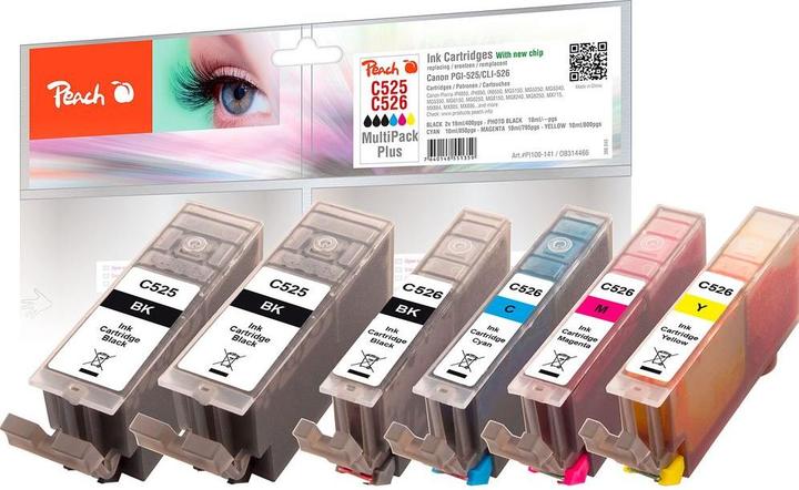 Produktbild Peach Pgi-525, Cli-526 (BK, C, M, PBK, Y)