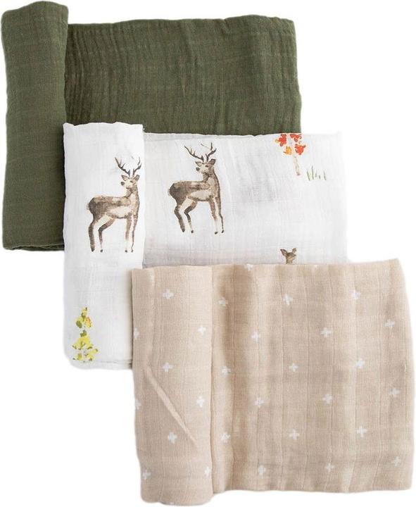 Produktbild little unicorn Cotton Muslin Swaddle 3 Pack - Oh Deer! (120 cm, 120 cm)