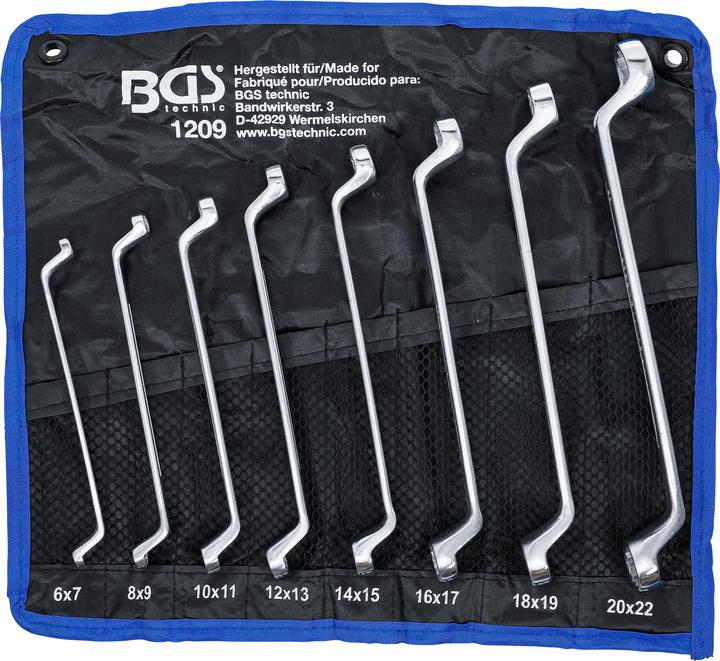 Actual product image BGS Double Ring Spanner Set offset 6 x 7 - 20 x 22 mm 8 pcs.