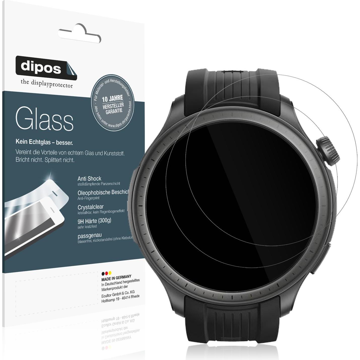 Dipos Displayschutz Anti-Shock, Smartwatch Schutzfolie, Transparent