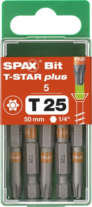 Produktbild Spax BIT T-STAR PLUS T25 50mm S (Innensechsrund TX)
