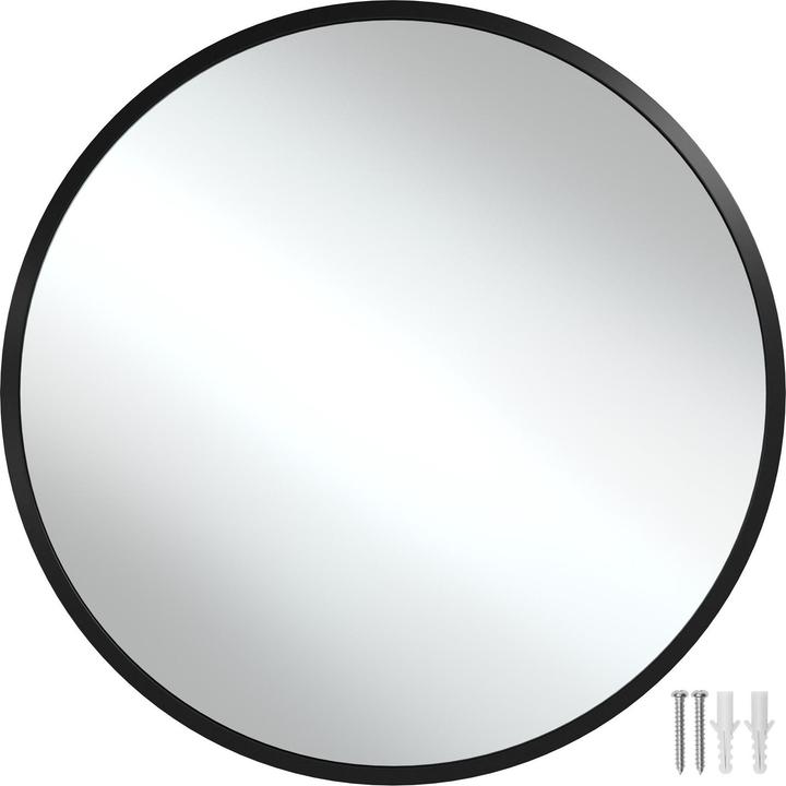 Produktbild tectake Runder Wandspiegel Fiona mit Aluminiumrahmen (80 x 80 x 2.5 cm)
