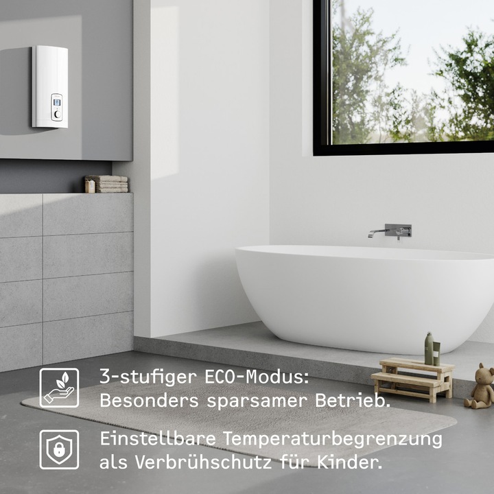 Actual product image Stiebel Eltron DEL 27 Plus Electronic instantaneous water heater, temperature accurate to the degree thanks to 3i