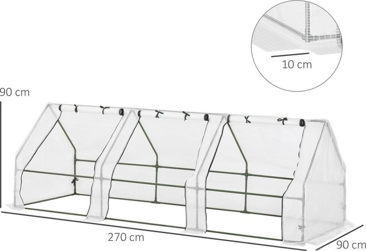 Produktbild Outsunny Folientunnel mit 3 Türen