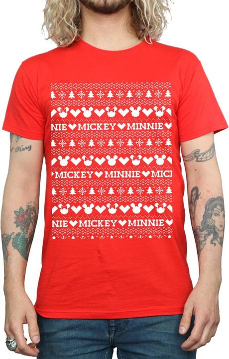 Produktbild Disney Mickey And Minnie Christmas Fair Isle TShirt (M)