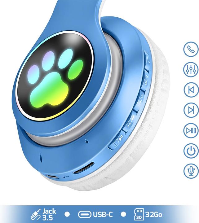 Produktbild Avizar Bluetooth Kinderkopfhörer Katzenohren