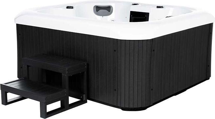 Home Deluxe Outdoor Whirlpool GARDEN, 51 Massagedüsen, Beleuchtung, Treppe und Thermoabdeckung, 2 Personen