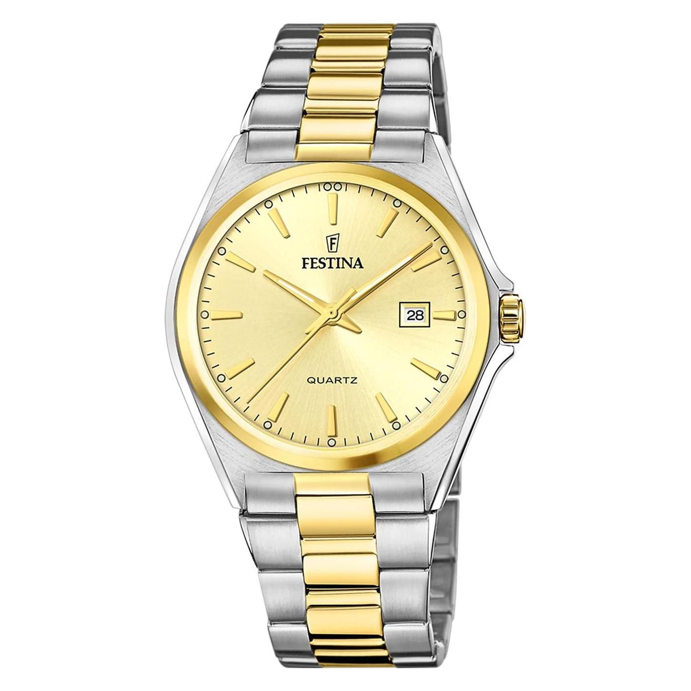 Festina, Horloge, Klassiek, Goud, Zilver, (Analoog Horloge, 40 mm)