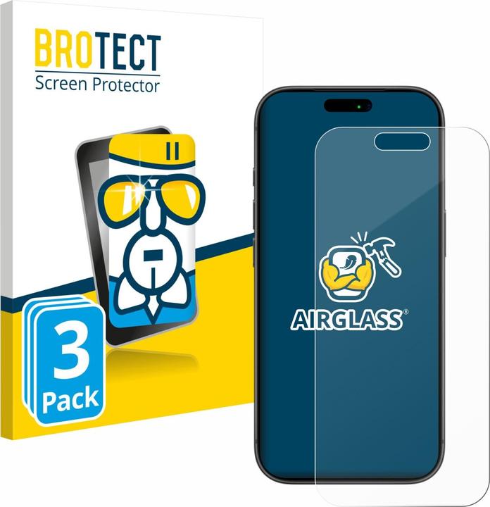 Produktbild BROTECT Schutzglas für Apple iPhone 17 Pro Schutzfolie Displayschutz Display Schutz Glas Folie klar (3 Stk., Apple iPhone 17 Pro)