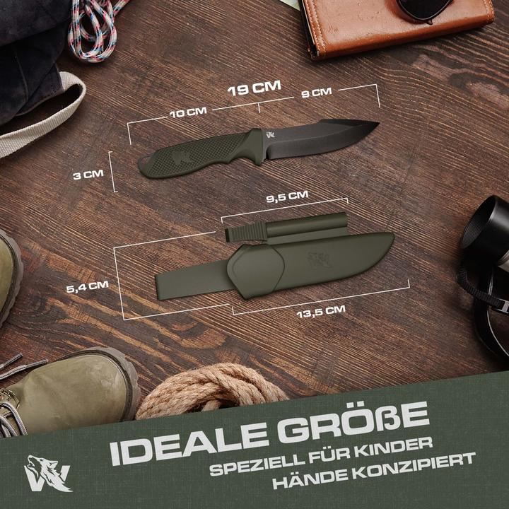 Immagine prodotto Wolfang W KIDS Active con Fire Starter Verde Stonewash (9 cm)