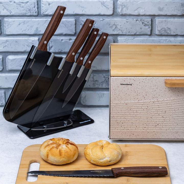 Produktbild Klausberg Design KÃ¼chenmesser-Set mit Messerblock, 5-teilig