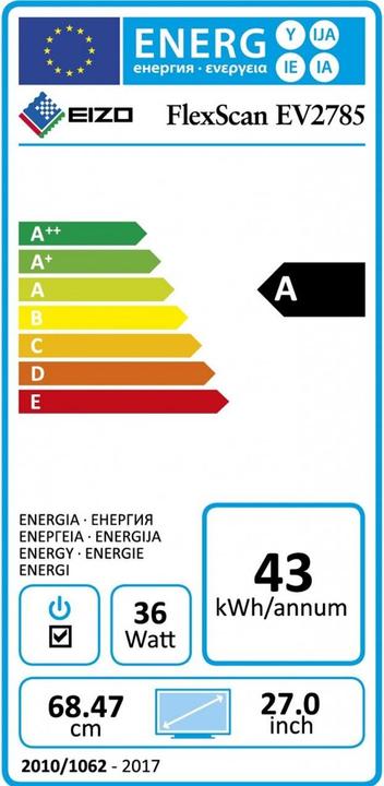 Label énergétique Eizo Ev2785 (3840 x 2160 pixels, 27")