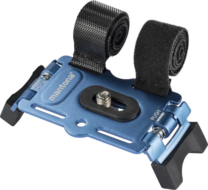 Actual product image mantona Bicycle attachment 1/4 inch blue ALU