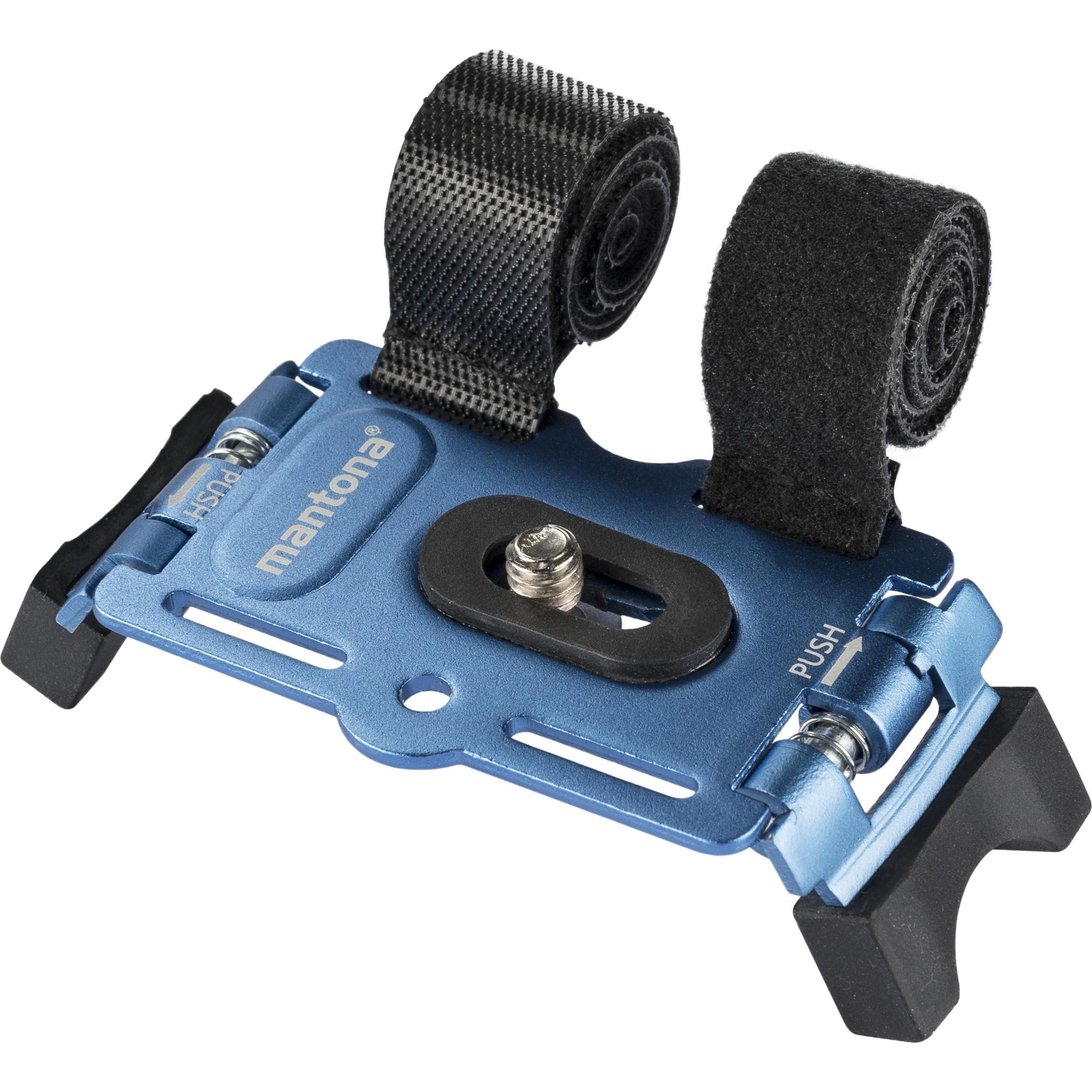 mantona Fahrradbefestigung 1/4 Zoll blau ALU (GoPro HERO8 Black), Action Cam Zubehör, Blau, Schwarz