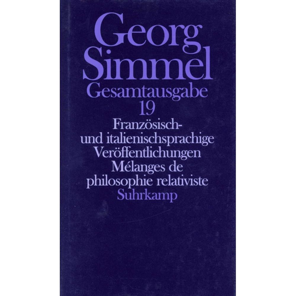 Simmel,G.:Gesamtausg.19 Franz.sprach., Sachbücher von Christian Papilloud, Angela Rammstedt