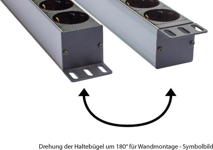 Actual product image Good Connections Power strip 48.30cm (19"), 1U, Schuko plug to 9x Schuko socket (9 x, CEE 7/3, 1.80 m)