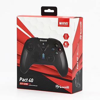 Actual product image Marvo Gamepad PACT 40, 16Tasten, USB, schwarz, vibrier (PC)