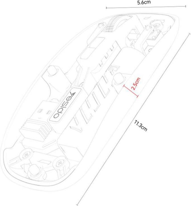 Actual product image Yesido - Wireless Mouse (KB29) - Type-C, BT+ 2.4G Connection, 800/1200/1600DPI, 400mAh - White (Wireless)