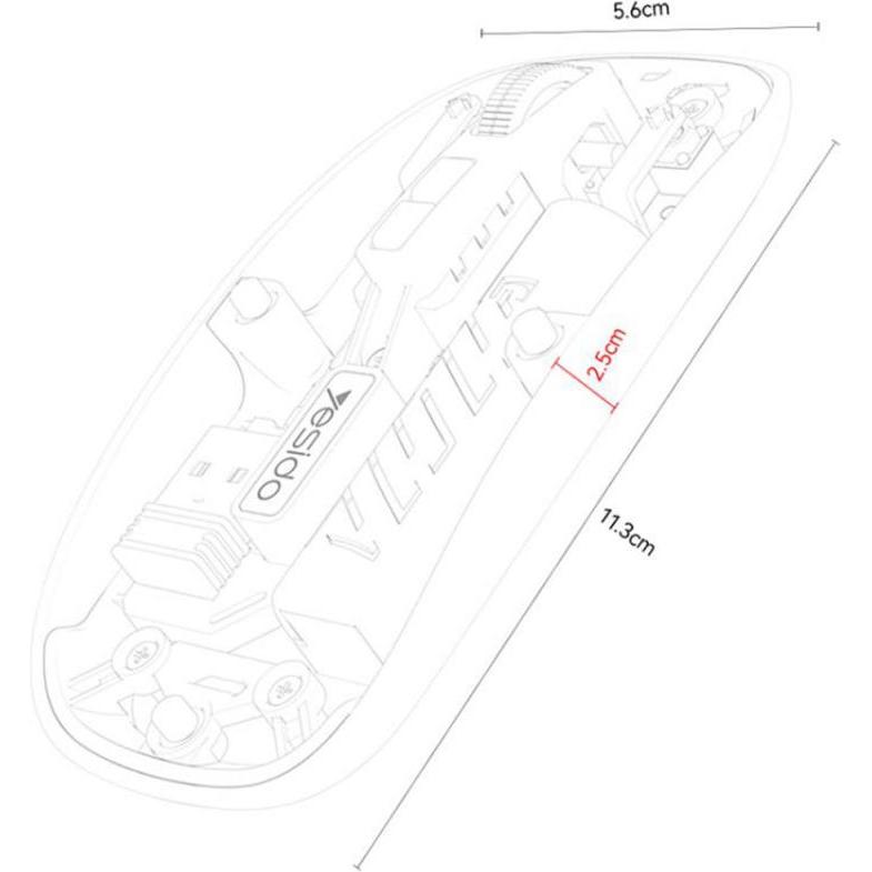 Yesido - Wireless Mouse (KB29) - Type-C, BT+ 2.4G Connection, 800/1200/1600DPI, 400mAh - White (Senza fili), Mouse, Bianco
