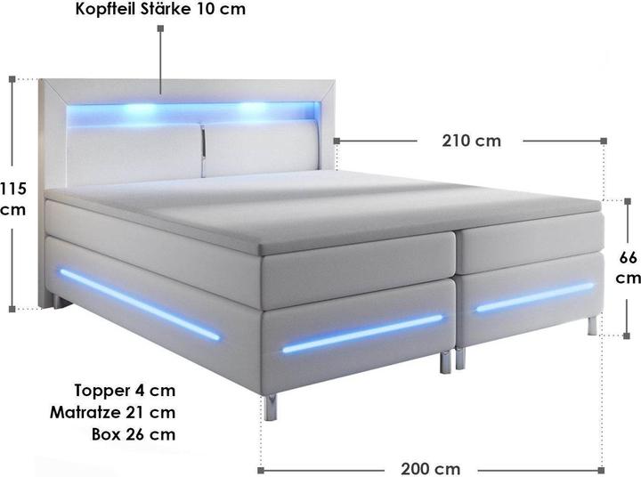 Immagine prodotto Juskys Letto a molle Norfolk (200 x 200 cm)