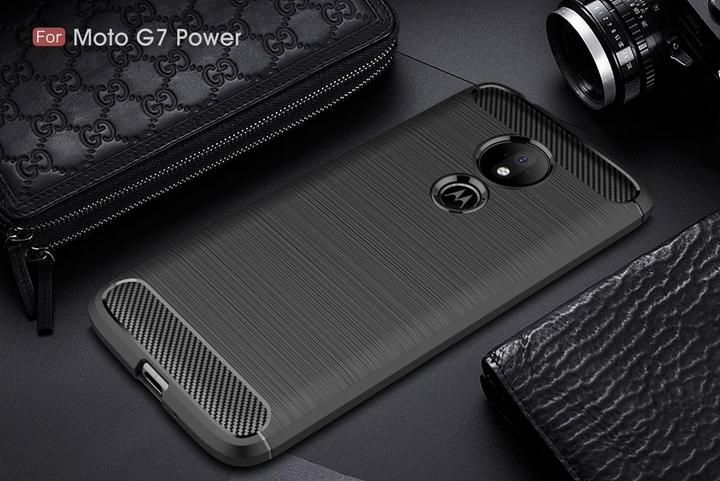 Produktbild Screenguard Motorola Moto G7 Power Hülle Carbon Brushed Soft TPU (Motorola Moto G7 Power)