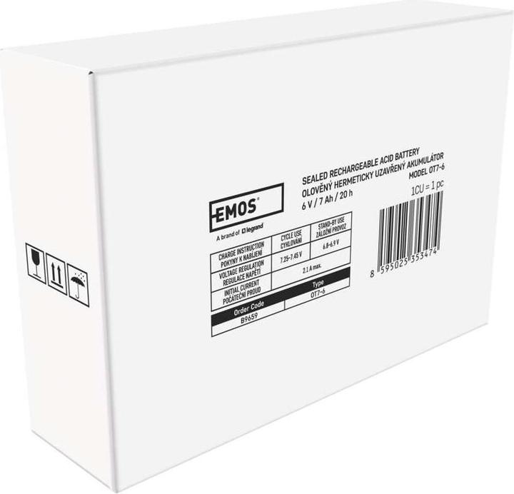Produktbild Emos Wartungsfreier Blei-Akku 6 V/7 Ah (6 V, 7 Ah)