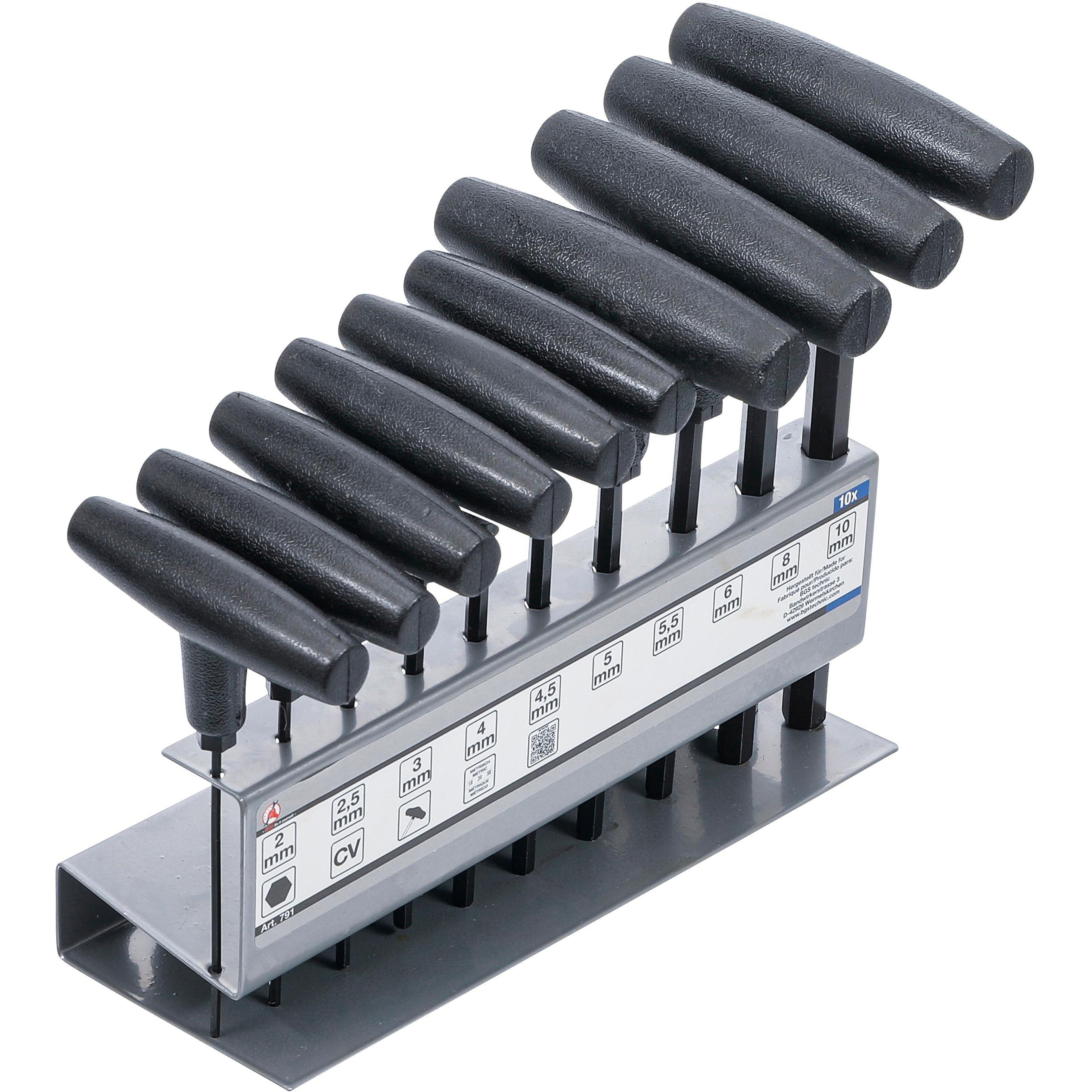 BGS, Schraubenzieher, Schraubendreher-Satz mit T-Griff Innensechskant 2 - 10 mm 10-tlg. (Innensechskant)